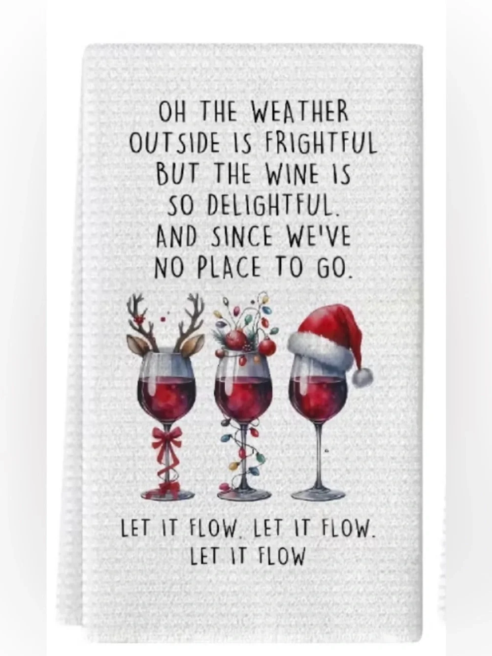 Holiday Wine-Themed Kitchen Towel
